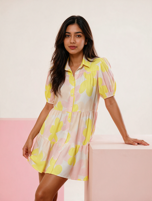 Cotton Abstract Dress