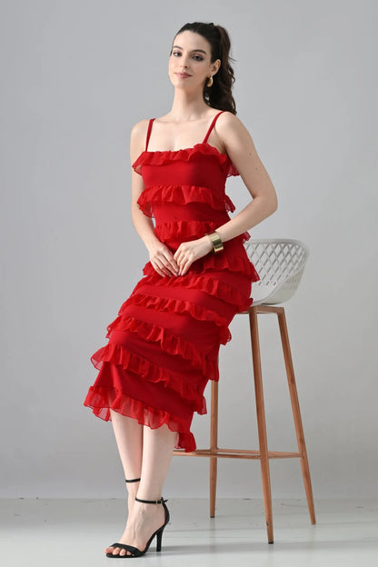 Red Frill Dress