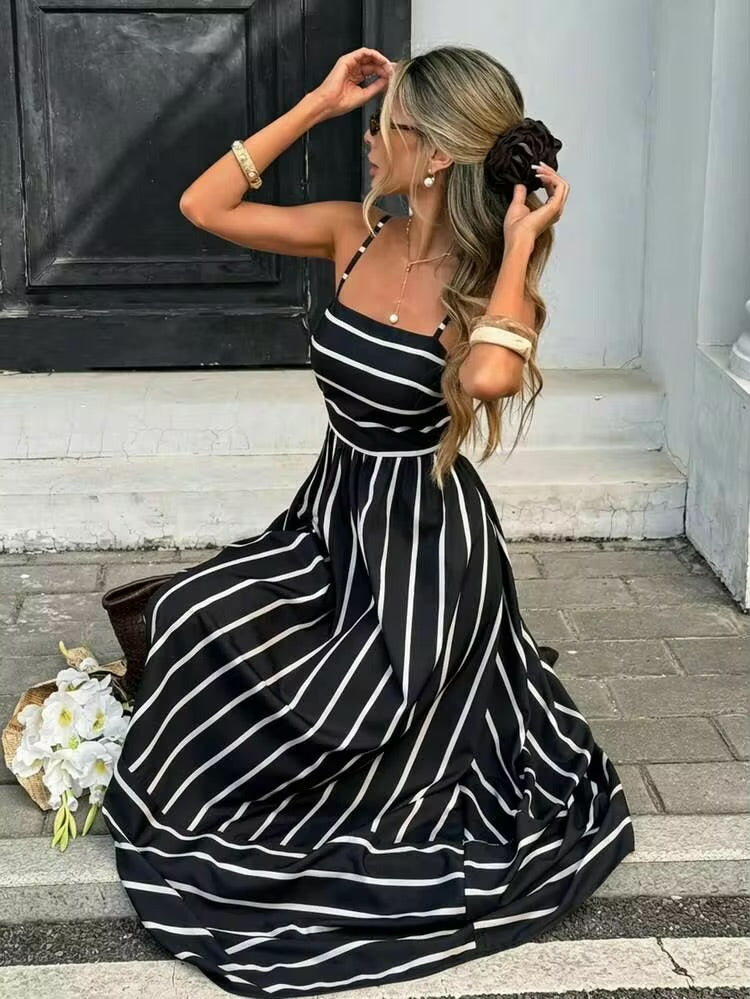 Retro French Maxi Dress