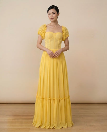 Yellow corset dress