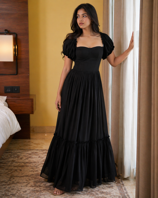 Ayana Black Long Dress