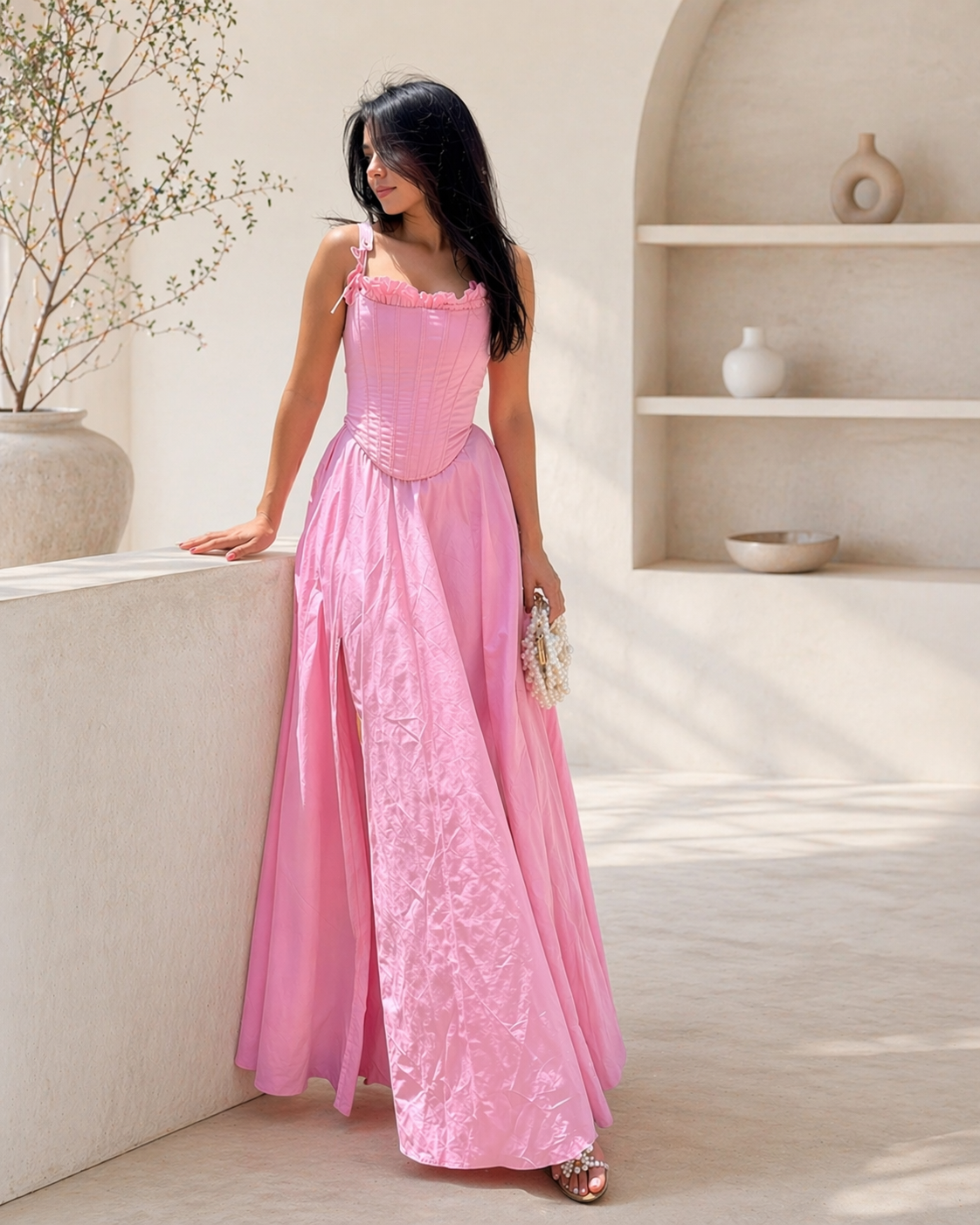 Corset Top With Dress ( 2 Piece)