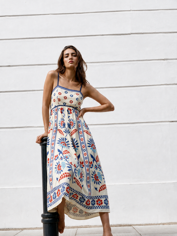Azalea Print Spaghetti Dress