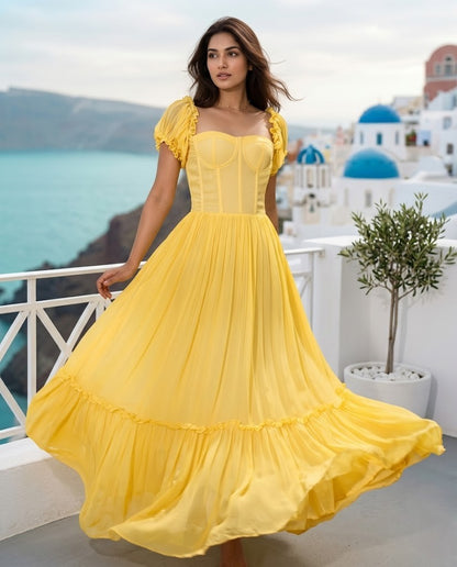 Yellow corset dress