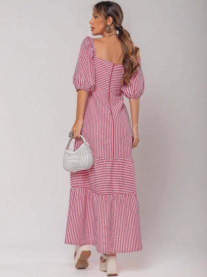 Amara Red Stripped Dress