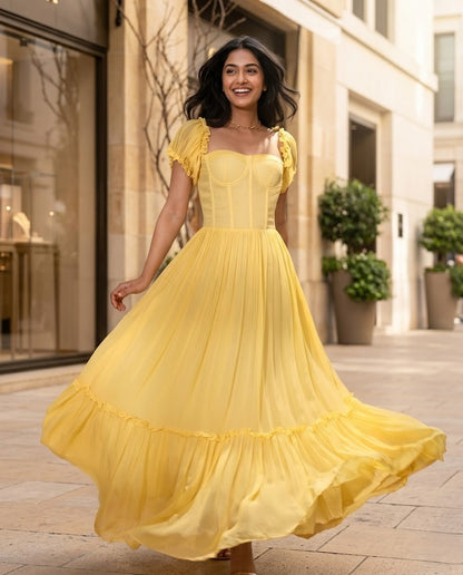 Yellow corset dress