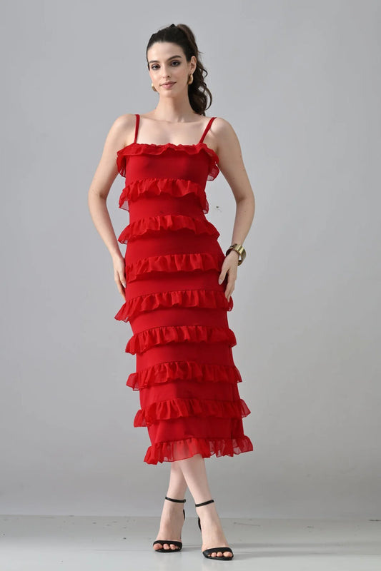 Red Frill Dress