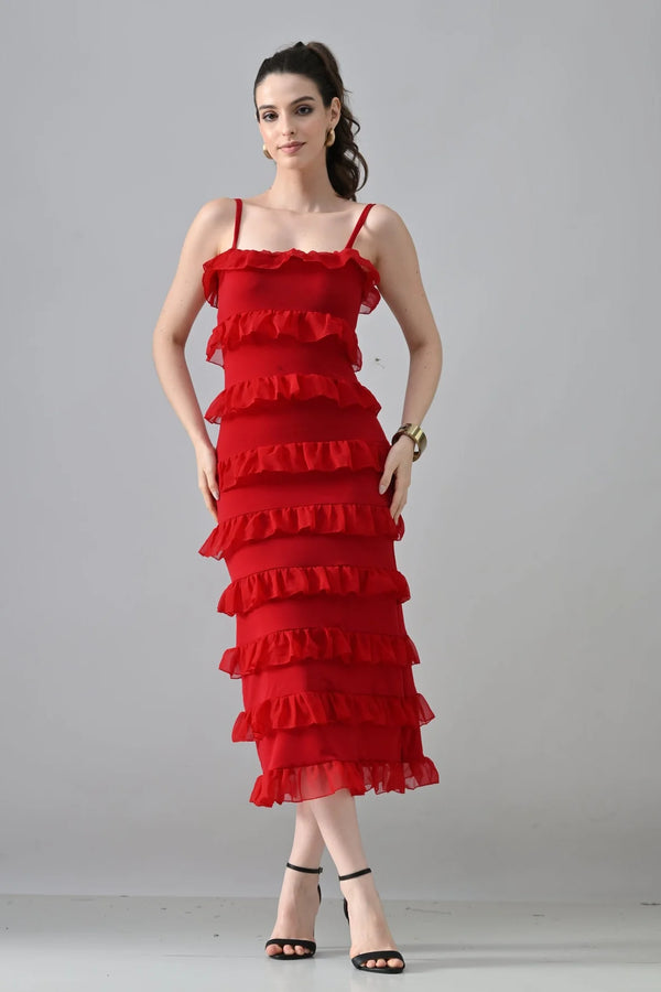 Red Frill Dress