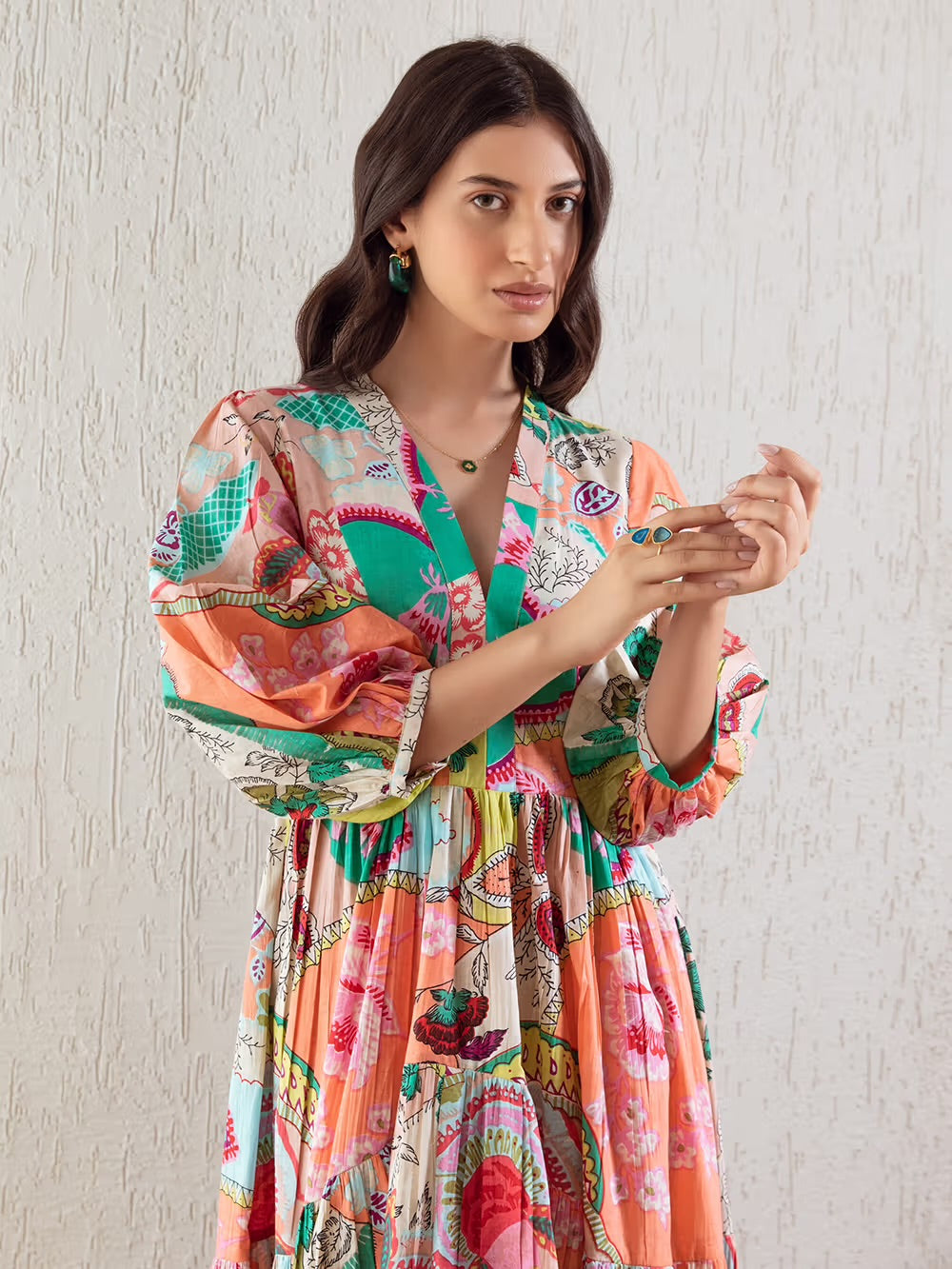Multicolor Printed Cotton Dress