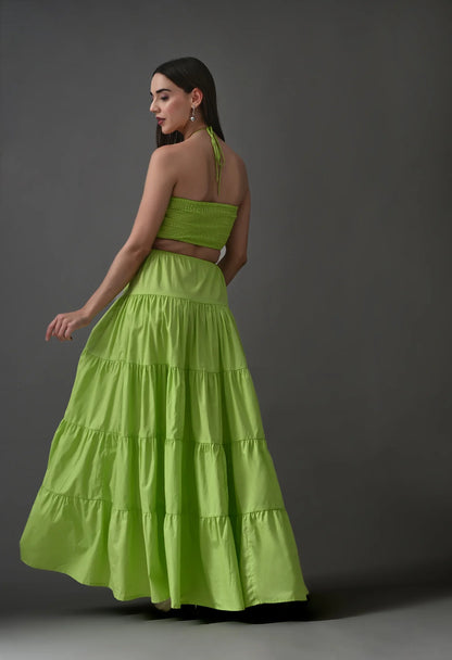 Lime Tiered Maxi Dress