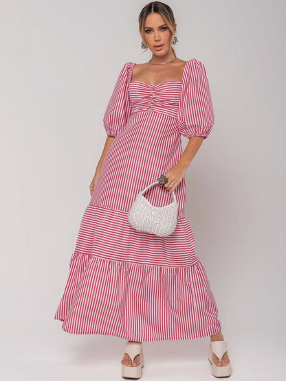 Amara Red Stripped Dress