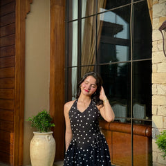 Polka Halter Neck Dress