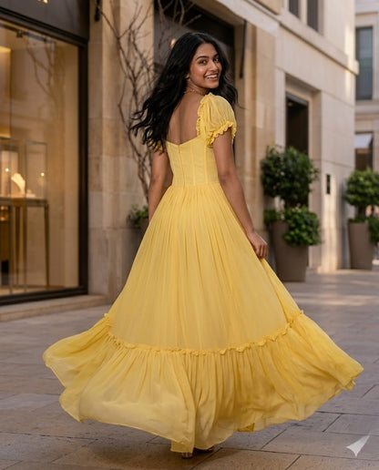 Yellow corset dress