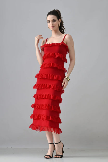 Red Frill Dress