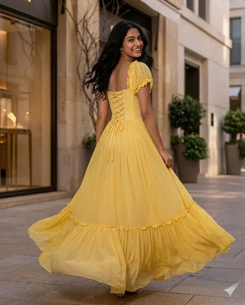 Yellow corset dress