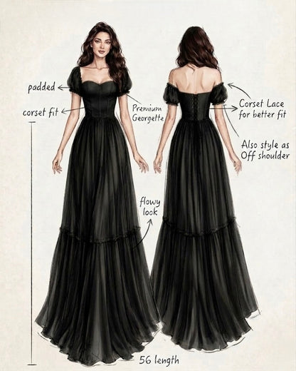 Ayana Black Long Dress