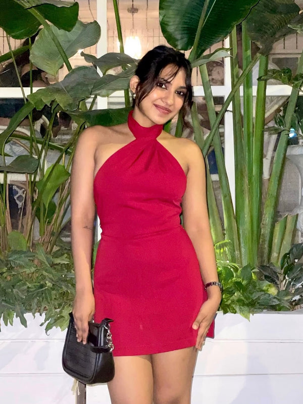 Scarlet Halter Mini Dress