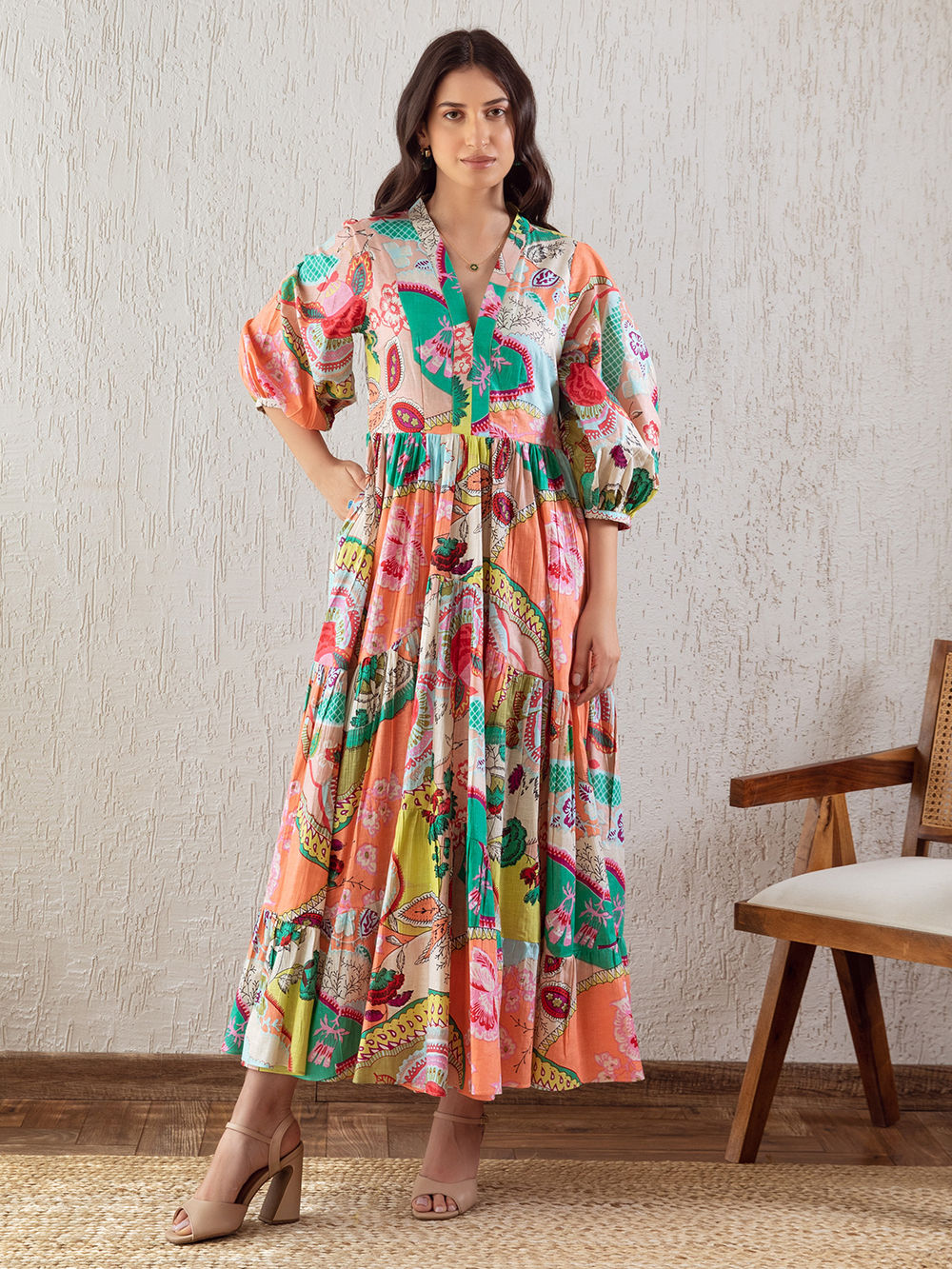 Multicolor Printed Cotton Dress