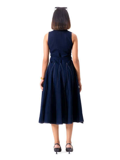 Navy Blue Flare Fit Dress