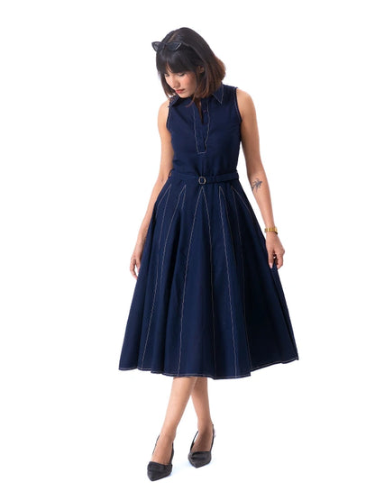 Navy Blue Flare Fit Dress