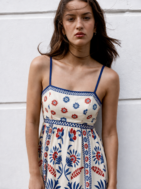 Azalea Print Spaghetti Dress