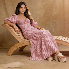 Amara Red Stripped Dress