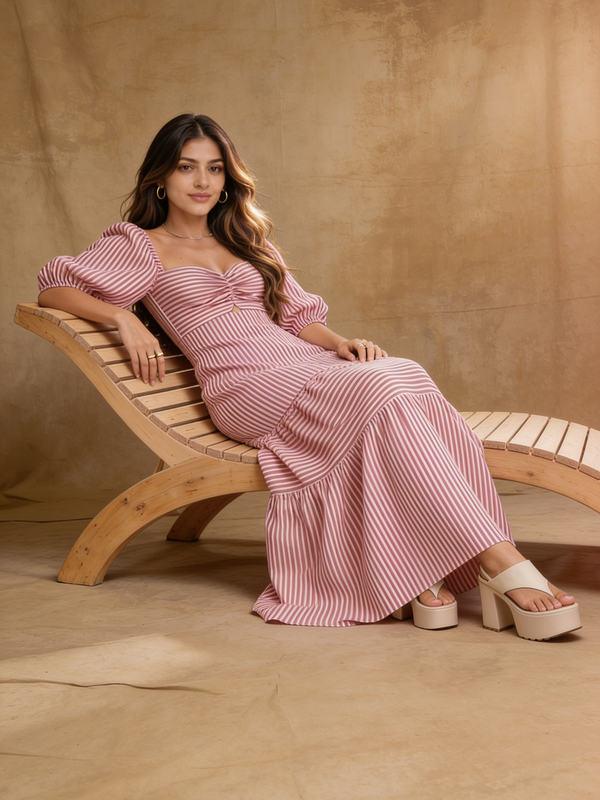 Amara Red Stripped Dress