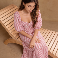 Amara Red Stripped Dress