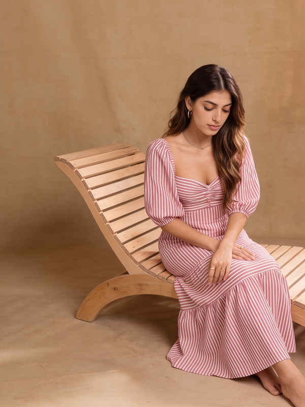 Amara Red Stripped Dress