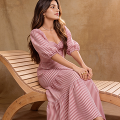 Amara Red Stripped Dress