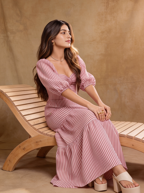 Amara Red Stripped Dress