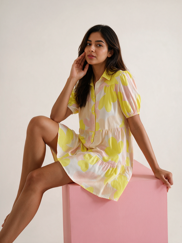 Cotton Abstract Dress
