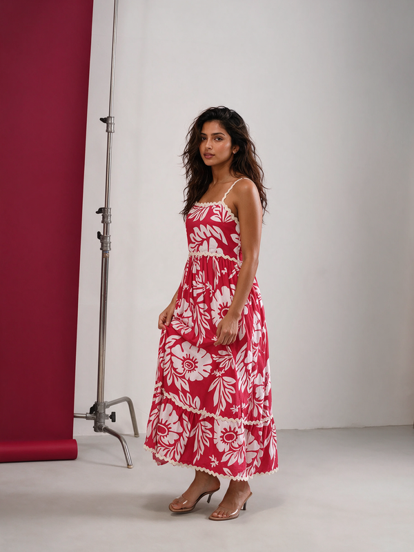 Elena Floral Pink Dress