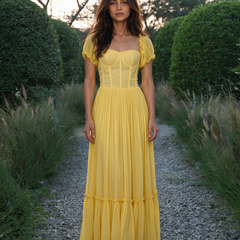 Yellow corset dress