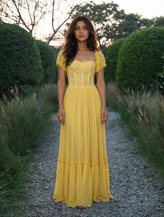 Yellow corset dress