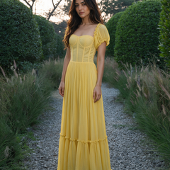 Yellow corset dress