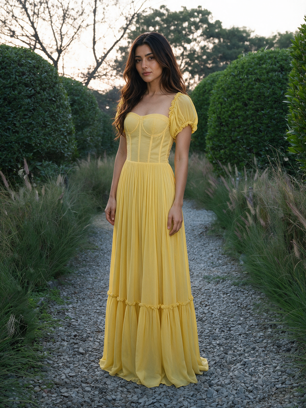Yellow corset dress