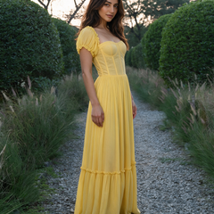 Yellow corset dress