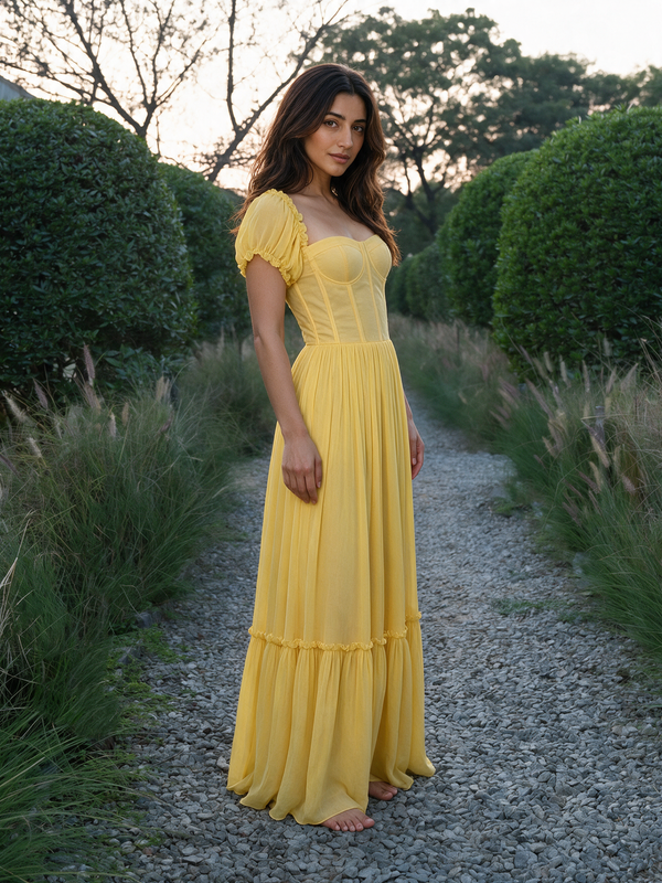 Yellow corset dress
