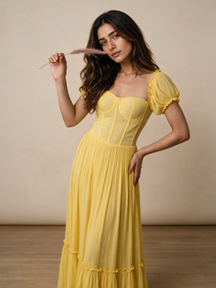 Yellow corset dress