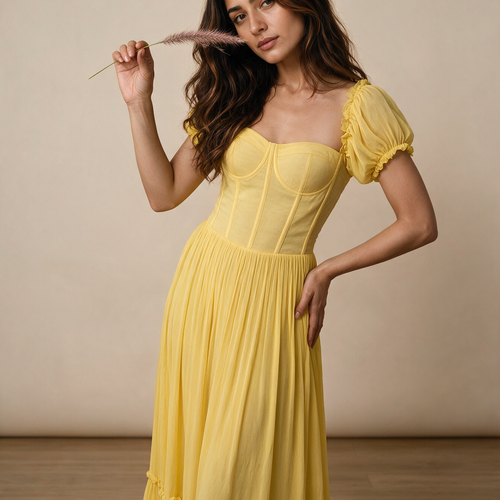 Yellow corset dress