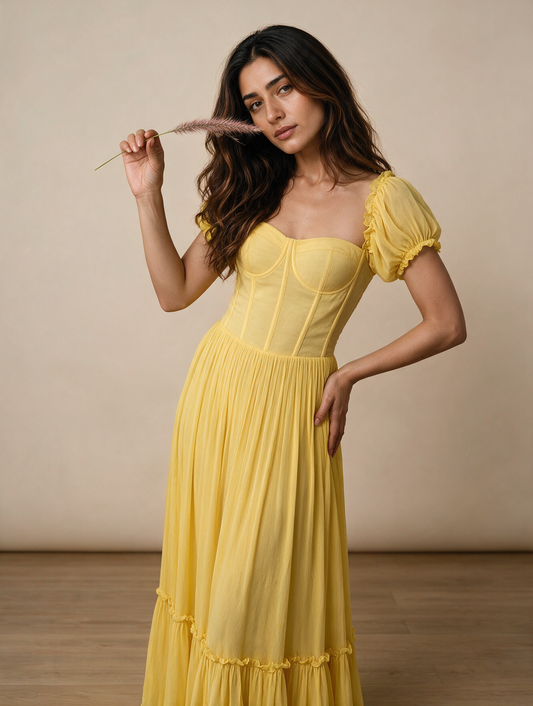 Yellow corset dress