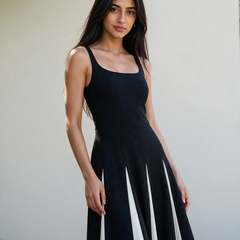 Monochrome Spagetti Strap Evening Maxi Dress