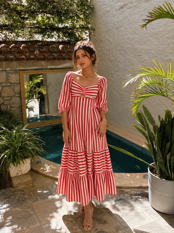 Red Peprika Maxi Dress