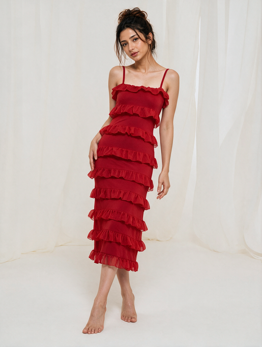 Red Frill Dress