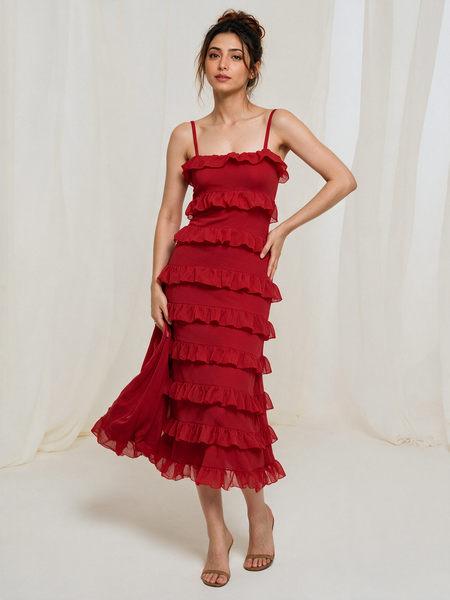 Red Frill Dress