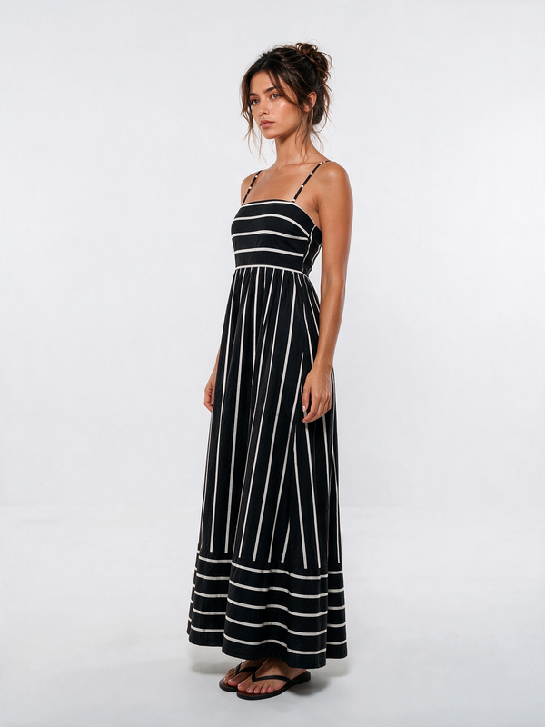 Retro French Maxi Dress