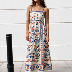 Azalea Print Spaghetti Dress