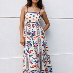 Azalea Print Spaghetti Dress