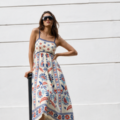 Azalea Print Spaghetti Dress